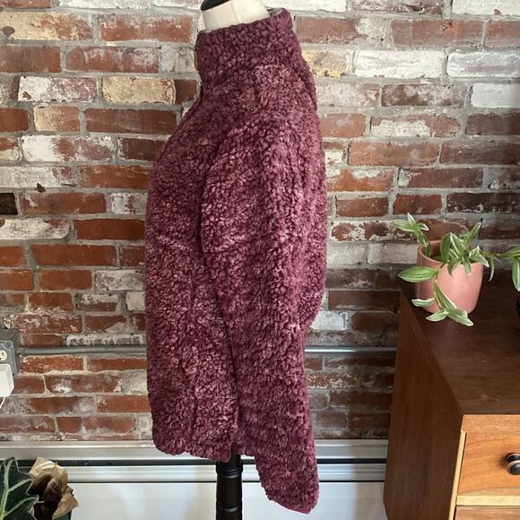 Hordic Fleece Purple Sherpa Pull Over Quarter Zip Long Sleeve  Sweater Size XS - Picture 4 of 8